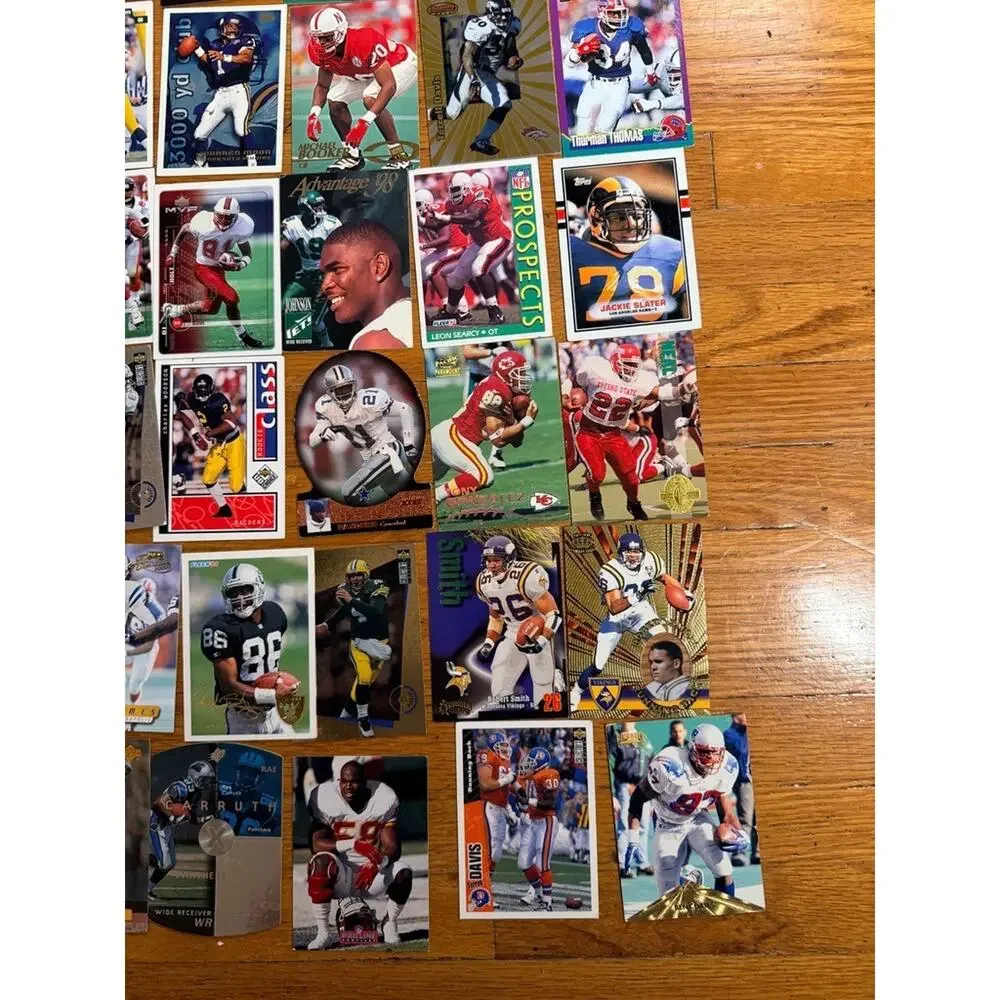 120+ NFL Football Card Lot 1990s–2000s Stars Rookies Inserts Jerry Rice Randy Mo